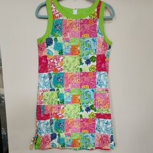 Lilly Pulitzer Patchwork Cotton Shift Dress Size 8 Preowned